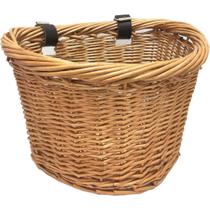 Cesta Cestinha de Vime para Bicicleta Retrô Vintage com Cinto Fixador
