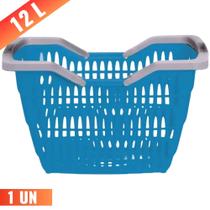 Cesta Cestinha Plástica Supermercado Com Alça 12 Litros - Usual Utilidades