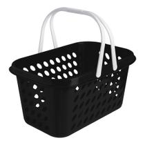 Cesta Cestinha Plástica Supermercado Compras 3L c/ Alça Resistente Leve Mulituso Portátil
