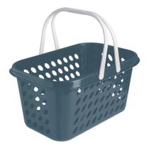 Cesta Cestinha Plástica Supermercado Compras 3L c/ Alça Resistente Leve Mulituso Portátil
