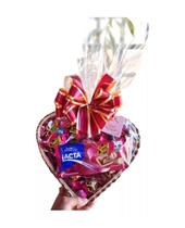 Cesta Chocolate Presente Coração C/ Bombons Sonho De Valsa