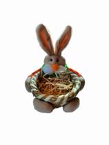 Cesta Coelho Páscoa Artesanal - Decoração - Presente 17x15x6