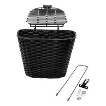 Cesta Com Tampa Preta Bike Bicicleta Plástico Aro 24 26 Retro Cesta Com Tampa Preta Bike Bicicleta Plástico Aro 24 26 Retro