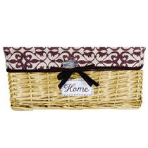 Cesta com Tecido Retangular 32 X 22 X 13CM Vinho Mundiart DC0007M Cesta com Tecido Retangular 32 X 22 X 13CM Vinho Mundiart DC0007M