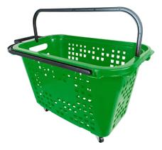 Cesta Compras Rodas Carrinho Extra Grande 40lts Supermercado
