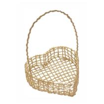 Cesta Coracao Aramado Com Alca Palha G 1231-8
