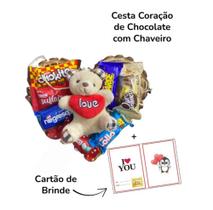 Cesta Coração de Chocolate Bombom Presente Namorada(o) Aniversário Surpresa Mãe Pai Amiga(o