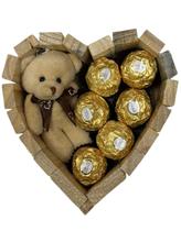 Cesta Coração Presente Pessoa Especial Pelúcia Ferrero