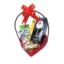 Cesta Coração Times de Futebol com Taça, Bebidas, Chocolate