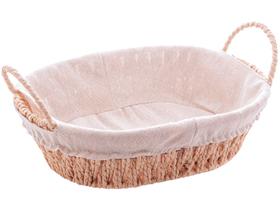 Cesta Corda Trançada com Alça Retangular com Forro de Tecido 27x20x12cm