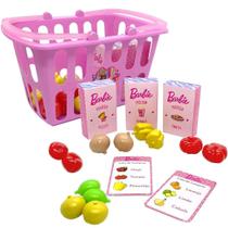 Cesta Da Barbie Feirinha Com Acessórios Mercadinho Infantil - Cotiplás