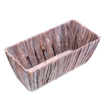 Cesta de Aguapé Retangular Marrom Festa C25xL12xA10cm 1un