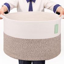 Cesta de Algodão BOSROTY Extra Grande (87L) - Branca e Marrom