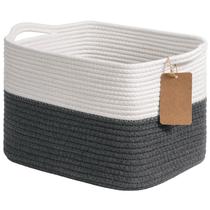 Cesta de Almacenamiento Goodpick de 33x25x23 cm de Cuerda de Algodón, Rectangular