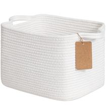 Cesta de Almacenamiento Goodpick de Cuerda de Algodón 33x25x23 cm Blanca