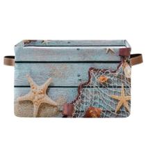 Cesta de armazenamento AUUXVA Summer Beach Sand Rustic Wooden Starfish