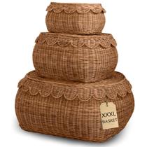 Cesta de armazenamento BEBE BASK, grande conjunto recortado de 3 para cobertores
