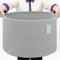 Cesta de Armazenamento BOSROTY Extra Grande (87L) - Corda de Algodão Cinza Claro Cesta de Armazenamento BOSROTY Extra Grande (87L) - Corda de Algodão Cinza Claro