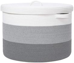 Cesta de Armazenamento Cottonphant Extra Grande (20x20x15in) com Tampa