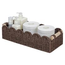 Cesta de armazenamento CubeSland Paper Rope Scalloped Edge Brown Cesta de armazenamento CubeSland Paper Rope Scalloped Edge Brown