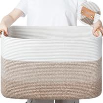 Cesta de Armazenamento Danpinera Grande - Trançada 108L - Marrom Degradê