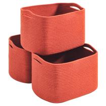 Cesta de armazenamento Dcerzxzci Cotton Rope 38x28x24cm, pacote com 3