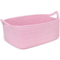 Cesta de armazenamento de corda de algodão Abenkle 36x28x13 cm rosa Cesta de armazenamento de corda de algodão Abenkle 36x28x13 cm rosa