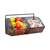 Cesta De Armazenamento De Cozinha Montada Na Parede, Suporte De Arame Durável Para Cebola, Gengibre,