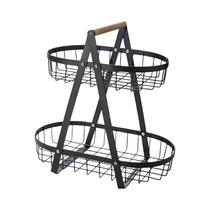 Cesta De Armazenamento De Metal Portátil Suporte Para Frutas Para Cozinha Banheiro Mesa De Jantar