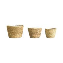 Cesta de Armazenamento de Palha Tecida à Mão - Vime, Rattan e Seagrass - Para Lavanderia, Jardim e Decoração