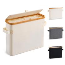 Cesta de armazenamento de papel higiênico FubeGi Bamboo Lid Organizer Cesta de armazenamento de papel higiênico FubeGi Bamboo Lid Organizer