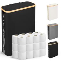 Cesta de armazenamento de papel higiênico Odonata Large com tampa 49L preta