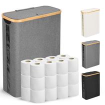 Cesta de armazenamento de papel higiênico Odonata Large com tampa cinza 49L