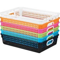 Cesta de armazenamento de papel Really Good Stuff 6PK Plastic 14x10cm Cesta de armazenamento de papel Really Good Stuff 6PK Plastic 14x10cm