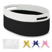 Cesta de armazenamento de tecido pequena BOSROTY 33x23x14 cm preta