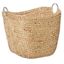Cesta de armazenamento Deco 79 Seagrass feita à mão com alças de metal Cesta de armazenamento Deco 79 Seagrass feita à mão com alças de metal