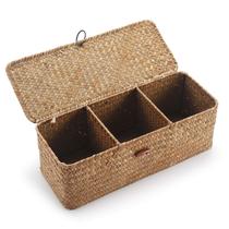 Cesta de armazenamento DECRAFTS Seagrass Tank com tampa 43 cm x 14 cm x 14 cm Cesta de armazenamento DECRAFTS Seagrass Tank com tampa 43 cm x 14 cm x 14 cm