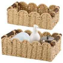 Cesta de armazenamento DUOER Cestas de vime para vaso sanitário bege