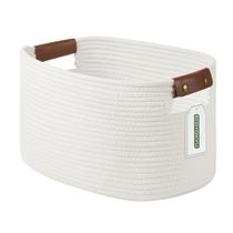 Cesta de armazenamento ECDYQXVU, corda de algodão 38x25x23cm, branca, 1 pacote