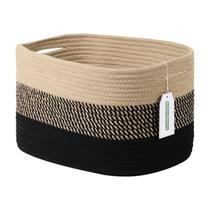 Cesta de armazenamento ECDYQXVU Corda de algodão 38x25x23cm gradiente preto/marrom
