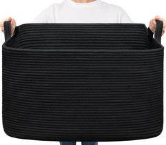 Cesta de Armazenamento Goodpick Extra Grande em Corda de Algodão - Preta Cesta de Armazenamento Goodpick Extra Grande em Corda de Algodão - Preta