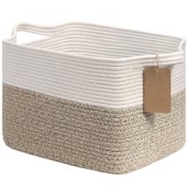 Cesta de armazenamento Goodpick Woven Cotton Rope 33x25x23cm marrom