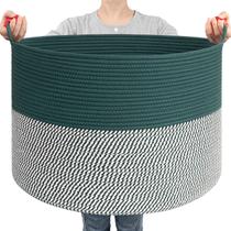 Cesta de armazenamento grande Goodpick 56x36 cm Tecido de Algodão Verde Cesta de armazenamento grande Goodpick 56x36 cm Tecido de Algodão Verde