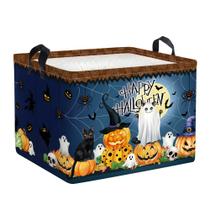 Cesta de armazenamento HUUMONSS Halloween Ghost Bat Pumpkin 36L