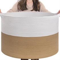 Cesta de armazenamento INDRESSME XXXLarge Jute Rope White & Camel
