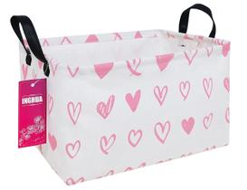 Cesta de armazenamento INGHUA, organizador de tecido retangular, rosa Cesta de armazenamento INGHUA, organizador de tecido retangular, rosa