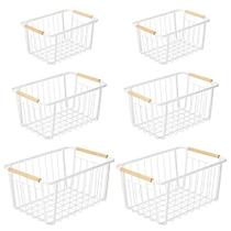 Cesta de armazenamento MDesign Metal Farmhouse Wire, conjunto de 6