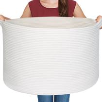 Cesta de armazenamento MEGASKET White Rope 22x22x14cm para cobertores