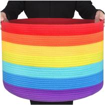 Cesta de Armazenamento MINTWOOD - Design Rainbow em Corda de Algodão (56x36cm) Cesta de Armazenamento MINTWOOD - Design Rainbow em Corda de Algodão (56x36cm)