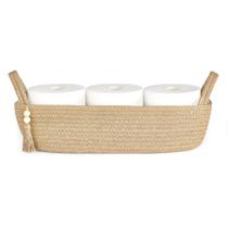 Cesta de armazenamento Mkono Small Toilet Tank Top Jute Rope 15,7x6cm